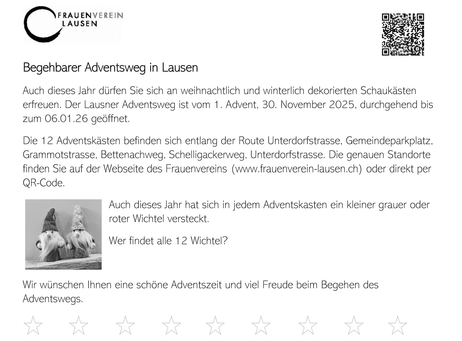 Begehbarer Adventsweg