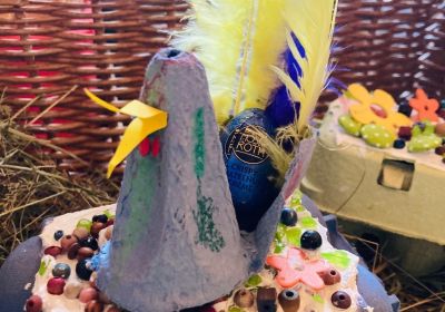 Selbstgebastelte Osternester Spielgruppe